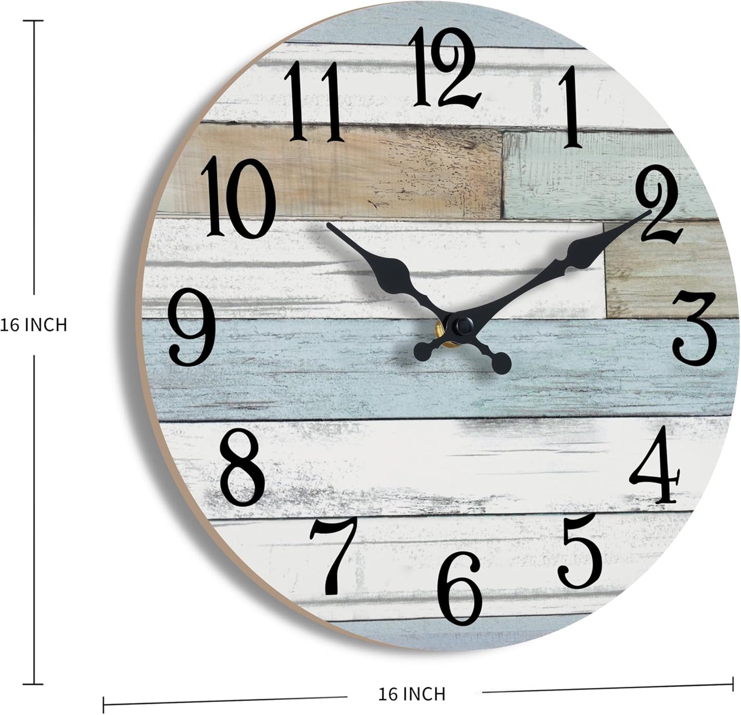 KECYET Wall Clock Battery Operated 8 Inch Silent Non Ticking Coastal Design Country Rustic Retro Decorative for Bathroom Kitchen Living Room Bedroom