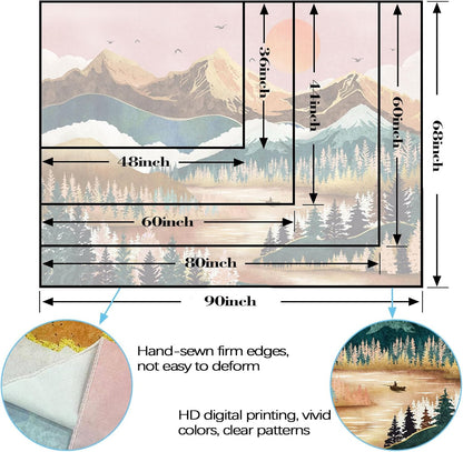 Zussun Black and White Tapestry Starry Night Mountain Tapestries for Bedroom Aesthetic Moon and Stars Tapastry's Wall Hanging Dark Nature Forest Wall Tapestry for Living Room Dorm (48'' × 36'')