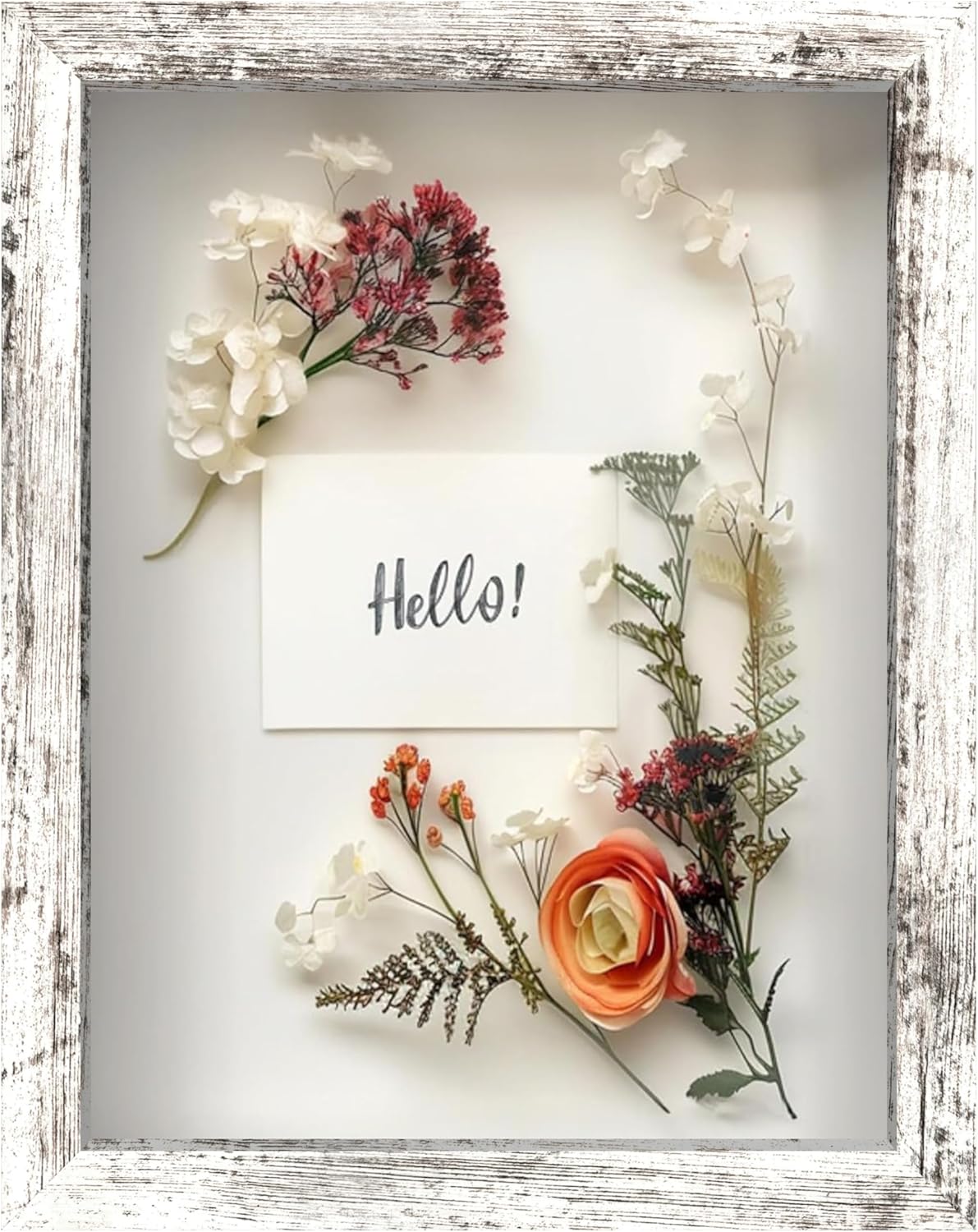 FrameWorks 11” x 14” Dark Oak Wooden Shadow Box Frame – Display Case with Soft Felt Back, Memory Box with Tempered Glass, Display Box with Elegant White Ball Push Pins, Wooden Flower Box