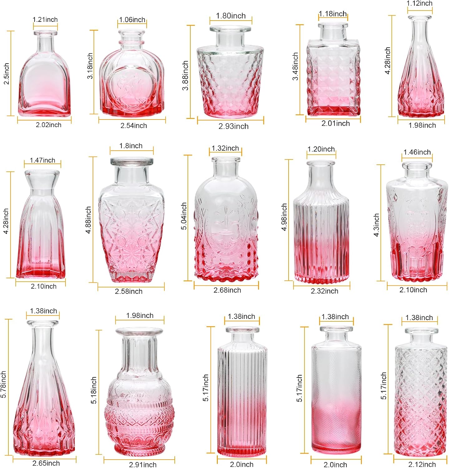 Glass Bud Vase Set of 32 pcs,Bud Vases in Bulk,Small Vases for Centerpieces, Mini Flower Vase Bulk for Rustic Wedding Home Table Decorations