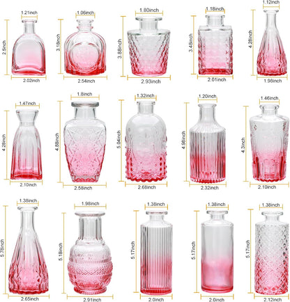 Glass Bud Vase Set of 32 pcs,Bud Vases in Bulk,Small Vases for Centerpieces, Mini Flower Vase Bulk for Rustic Wedding Home Table Decorations