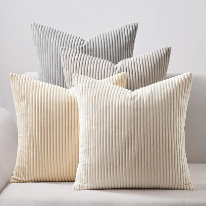 Topfinel Decorative Throw Pillow Covers Cushion Cases, Set of 4 Soft Velvet Modern Double-Sided Designs, Mix and Match for Boho Farmhouse Fall Home Decor (18x18 inch, Orange/Teal)