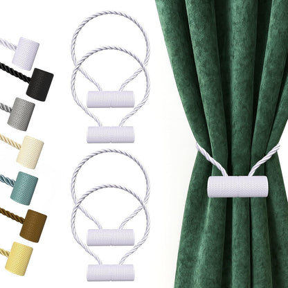 Hion Magnetic Curtain Tiebacks Black 2pcs, Curtain Tiebacks Buckles Holdbacks Holders Hooks Clip for Home Outdoor Bedroom Office Decorative Curtain