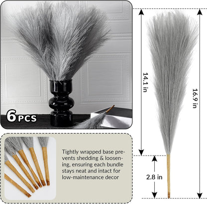 30pcs Pampas Grass Decor,21" Artificial Pompous Grass Bulk,Small Vase Filler Pompas Grass for Home Wedding Living Room Wall Party Decoration (Beige,Light Brown, 21 Inch 30 Pcs)