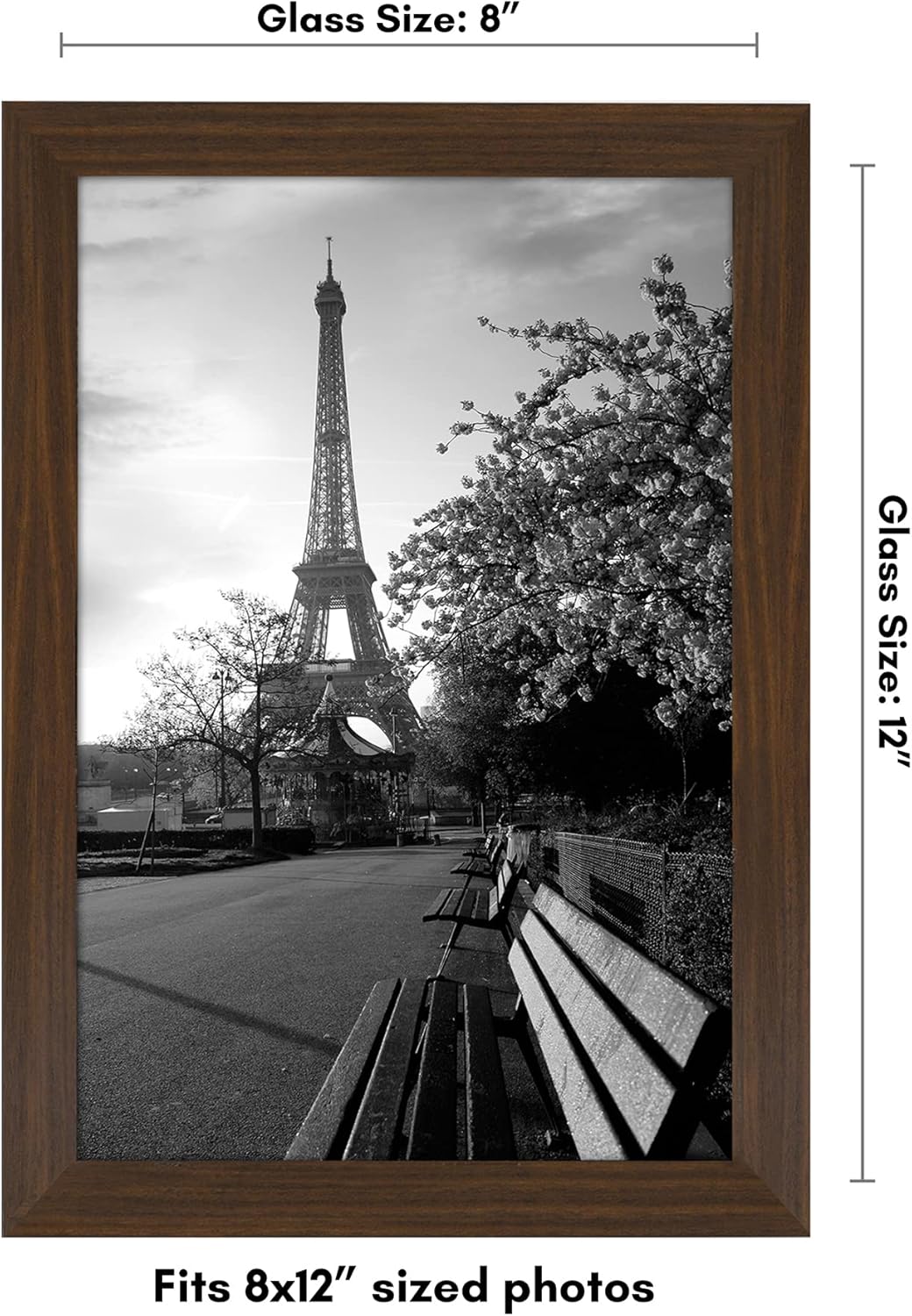 Americanflat 12x18 Poster Frame with Shatter-Resistant Glass - Signature Collection - Gallery-Style Frames Made of Engineered Wood - Photo Frame for Wall Display - Black - Colors A