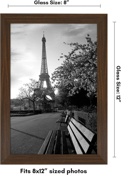Americanflat 12x18 Poster Frame with Shatter-Resistant Glass - Signature Collection - Gallery-Style Frames Made of Engineered Wood - Photo Frame for Wall Display - Black - Colors A