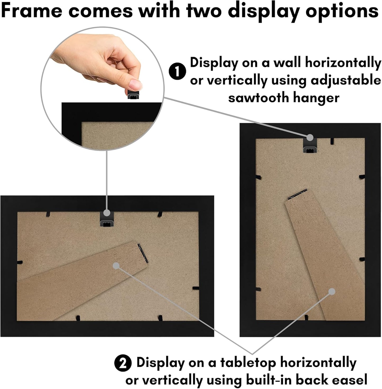Americanflat 12x18 Poster Frame with Shatter-Resistant Glass - Signature Collection - Gallery-Style Frames Made of Engineered Wood - Photo Frame for Wall Display - Black - Colors A