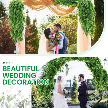 XunYee 28 Pcs Artificial Hanging Plants 32 Inch Plastic Fern Vine Fake Greenery Plant Faux Eucalyptus Vine for Wall Room Wedding Indoor Outdoor Decor, No Baskets (Boston Fern)