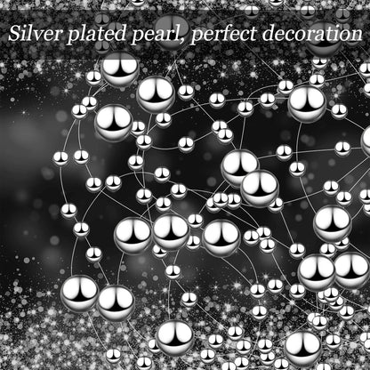 Tondiamo 24 Pcs Artificial Pearl String for Floating Candle Faux Pearls Beads String Garland Centerpiece Decoration for Vases Filler Wedding Spring Holiday Party Decor(Gold)