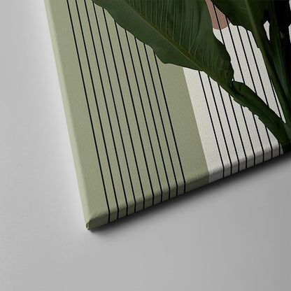 Sage Green Boho Wall Art Set of 3, Minimalist Framed Wall Art Geometric Line Leaf Sun Moon Beige Green Canvas Artwork Paintings, Abstract Botanical Boho Room Decor, Office, 12"x16"