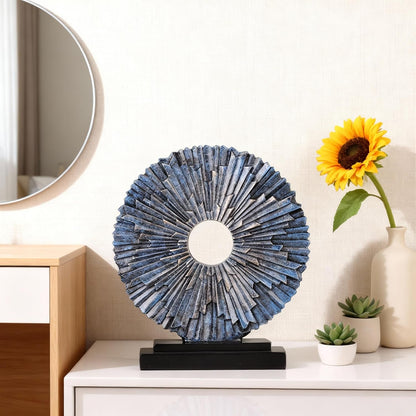 DOVDOV Gold Home Decor Sculpture, Unique Round line Statue, Modern Home Decor, Decorative Panel Statue Gold Decoration for Living Room TV Stand, Office, Bedroom, Dining Table Centerpiece.