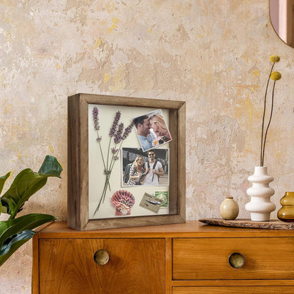 TJ.MOREE Shadow Box Frame 8 x 10 Shadowbox Display Case Picture Frame with Linen Back Memorabilia Bouquet Medals Military Photos Memory Box