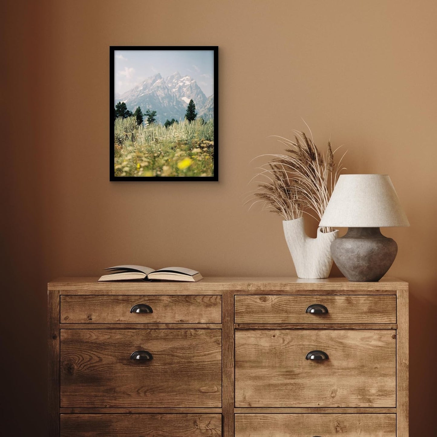 Americanflat 24x36 Poster Frame with Polished Plexiglass - Streamline Collection - Thin Border Picture Frame for Wall Display - Hanging Hardware Included - Black - Colors D