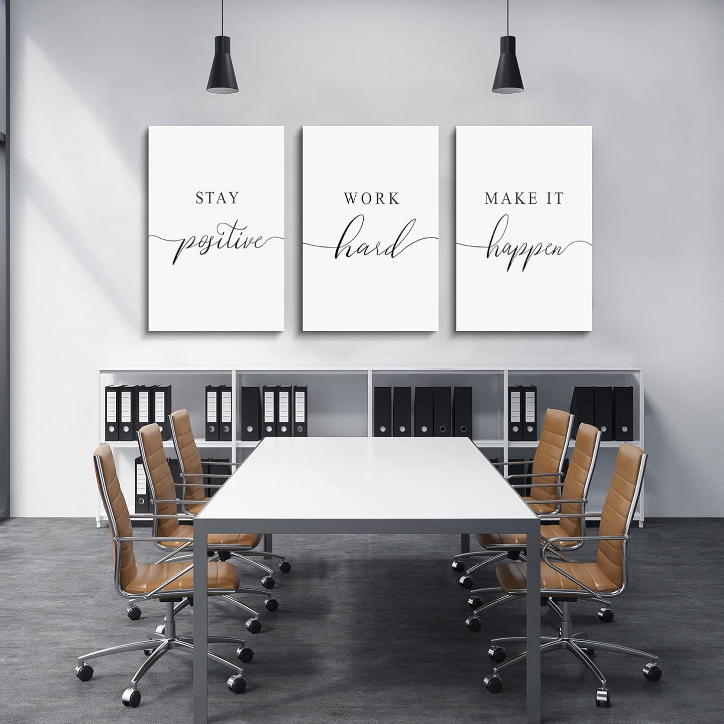 Inspirational Canvas Painting Wall Art -EPHANY ART,Mindset Quotes Prints, Success Framed Entrepreneur Poster Positive Quotes Wall Poster for Home Office Workplace (M-3pcs,12x16inchx3pcs)