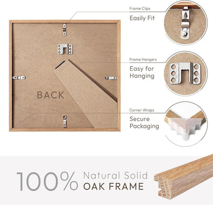 5x7 Picture Frame, Solid Oak Wood 5 x 7 Photo Frame with Mat to 4x6, 7x5 Picture Frames for Wall and Tabletop Display, (Walnut Set of 1)