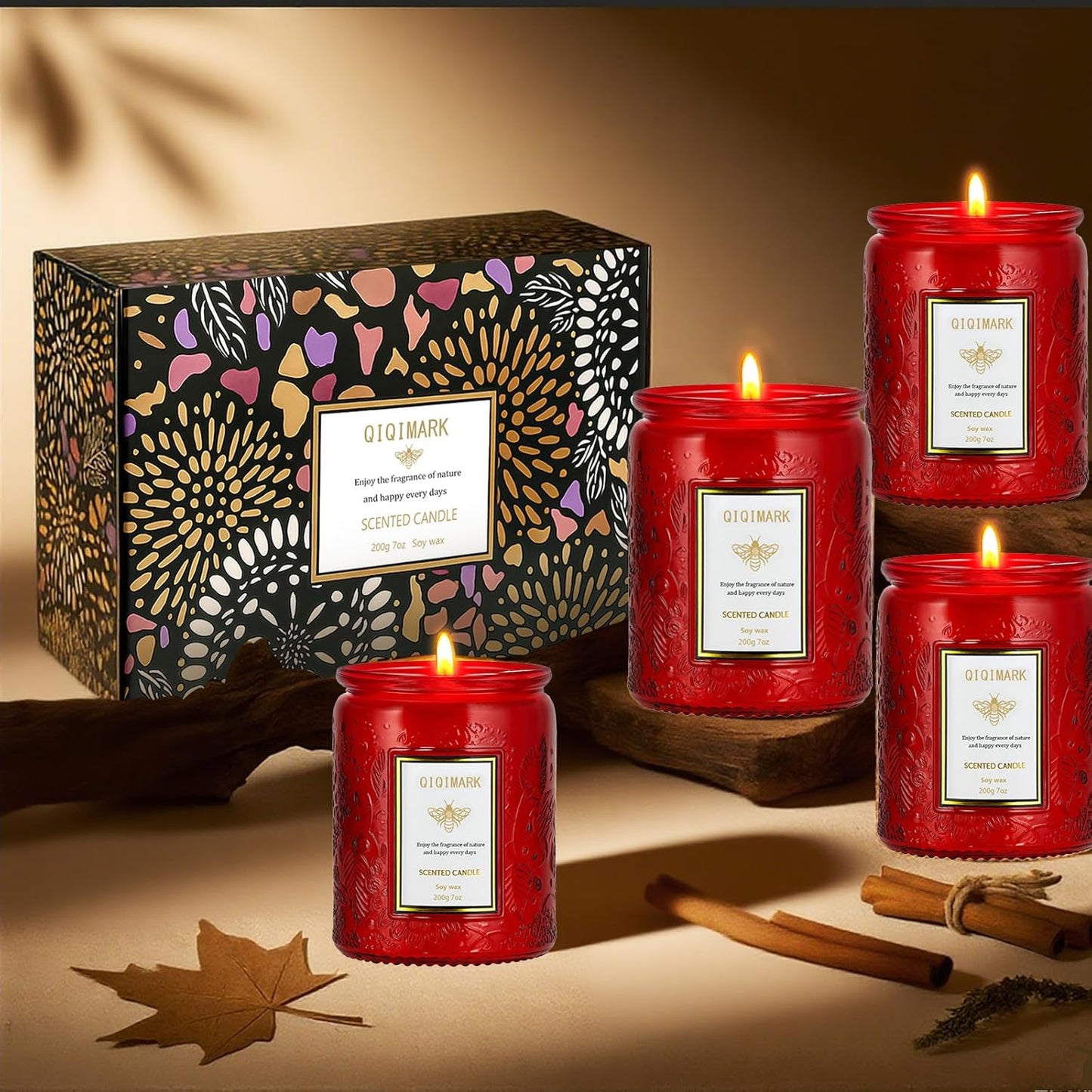 Mother’s Day Candles Gift Set for Mom, Natural Soy Wax Scented Jar Candles 6-Pack, Aromatherapy Candles for Home, 42oz 300 Hours Long Lasting, Gifts for Women