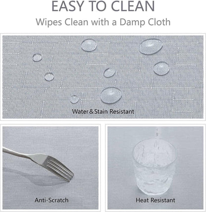 Veblandy Rectangle Tablecloth Waterproof Linen Textured Table Cloth Stain and Wrinkle Resistant Washable, Decorative Fabric Table Cover for Dining, Party and Camping (Sage Green, 52 * 70)