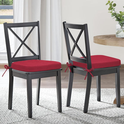 Shinnwa Dining Chair Pads, Patented Design Memory Foam Kitchen Chair Cushions with Ties and Washable Cover, 17" x 16" x 2", Black