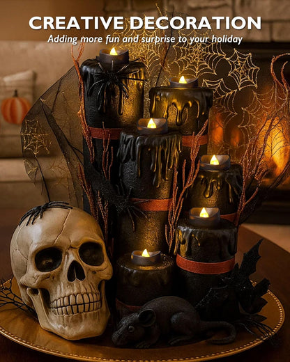Homemory 24Pcs Flickering Flameless Candle Battery Operated, 200+Hours Fake Electric LED Tea Lights for Votive, Centerpiece Table Decorations, Wedding, Aniversary, Halloween, Christmas