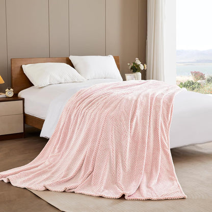 Exclusivo Mezcla Fleece Throw Blanket Extra Large, Super Soft and Warm Blankets for Couch, Sofa and Bed Waffle Textured, Cozy, Fuzzy and Lightweight (Slate Blue, 50x70 Inches)