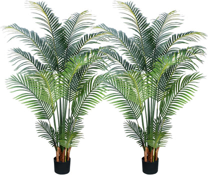 YEPDIN 6 Ft Artificial Tropical Palm Tree With 24 Removable Leaves - Large Faux Plant for Indoors and Outdoors, Silk Housewarming Gift, K185