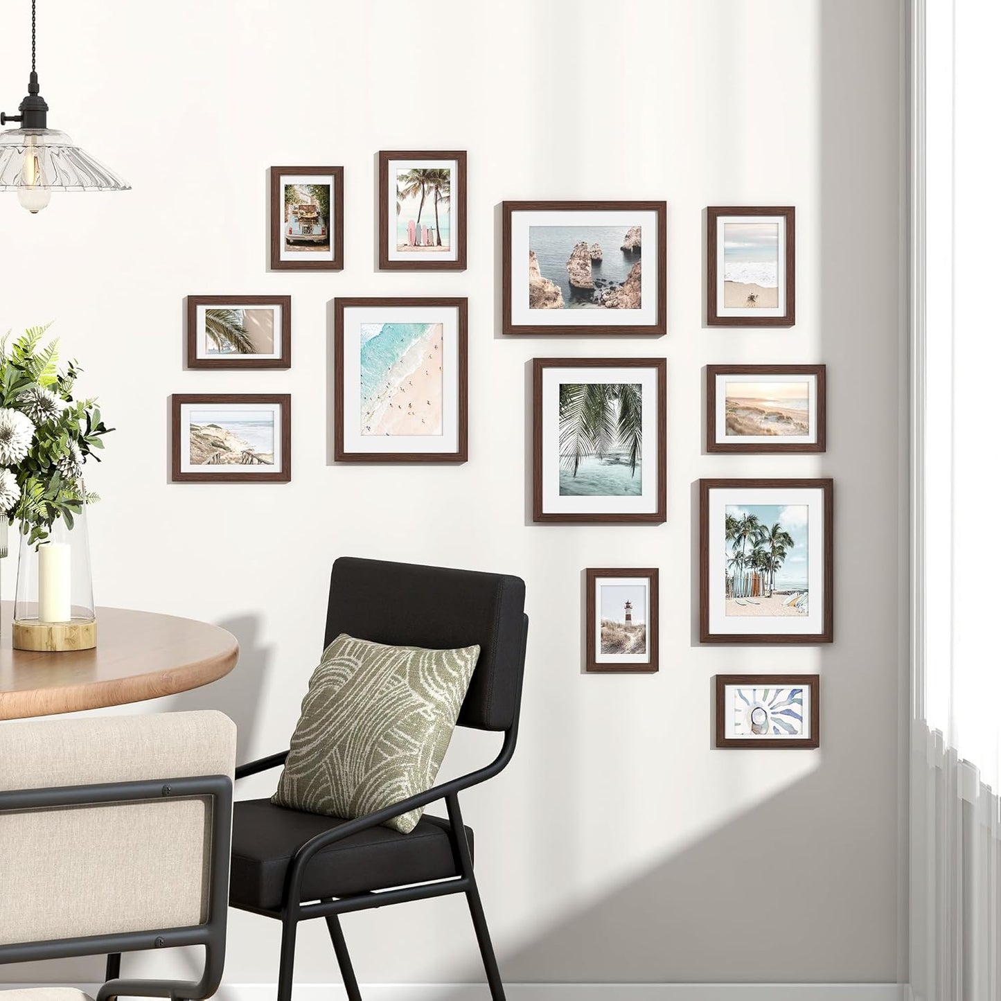 Venusmiles 20 Pack Picture Frames Collage Wall Decor, Gallery Frame Set for Wall Mounting or Tabletop Display, Multi Sizes Including 4pcs 8x10, 8pcs 5x7, 8pcs 4x6, Oak