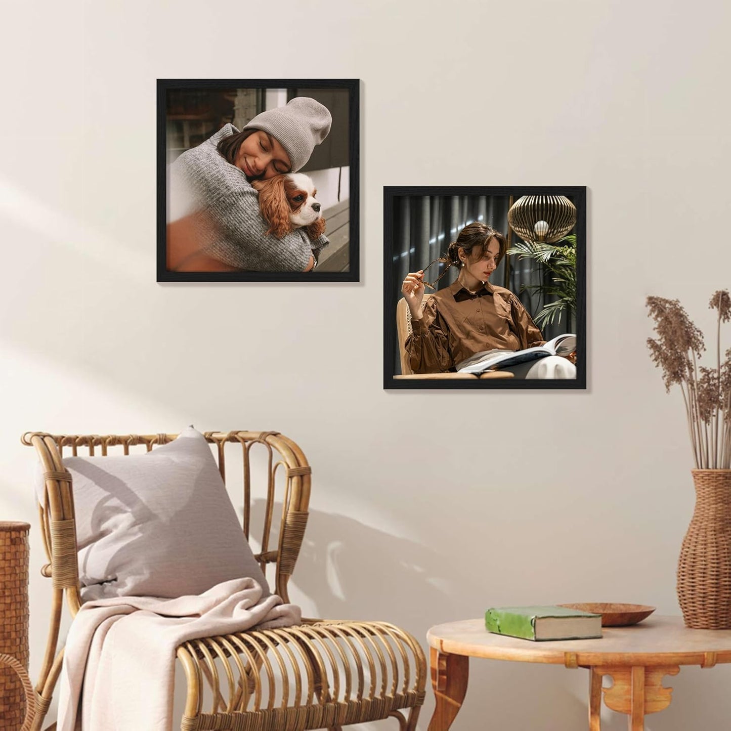 Vittanly 11x14 Picture Frame, Display Pictures 8x10 with Mat or 11x14 without Mat, Photo Frame for Wall Mounting, Black, 1 Pack - Colors A