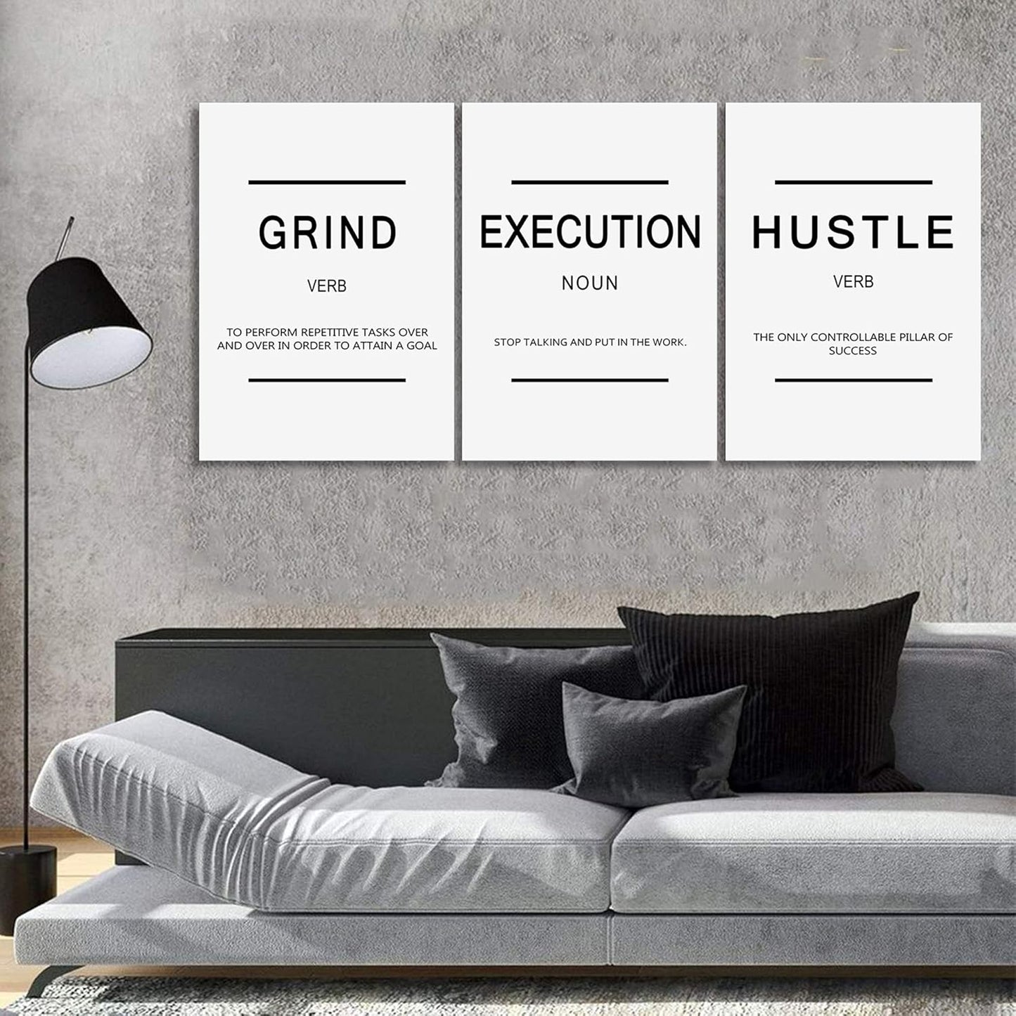 Inspirational Canvas Painting Wall Art -EPHANY ART,Mindset Quotes Prints, Success Framed Entrepreneur Poster Positive Quotes Wall Poster for Home Office Workplace (M-3pcs,12x16inchx3pcs)