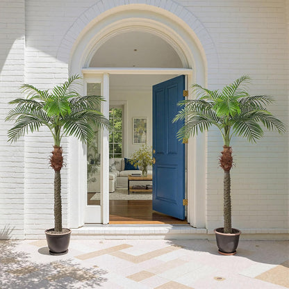 YEPDIN 6 Ft Artificial Tropical Palm Tree With 24 Removable Leaves - Large Faux Plant for Indoors and Outdoors, Silk Housewarming Gift, K185