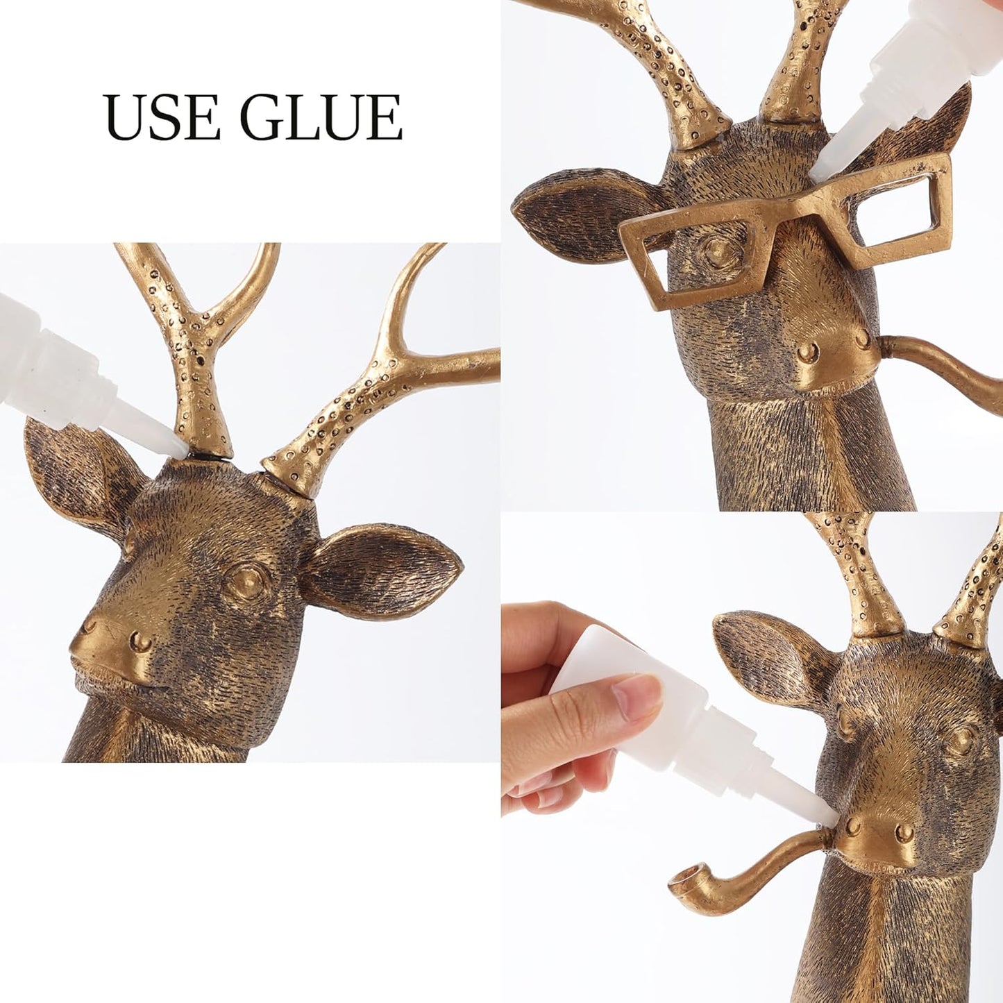 UITWMKTG 5 Pack Animal Head Wall Decor Gold Wall Sculpture Home Decor for Office Bedroom Modern Decor for Men Women