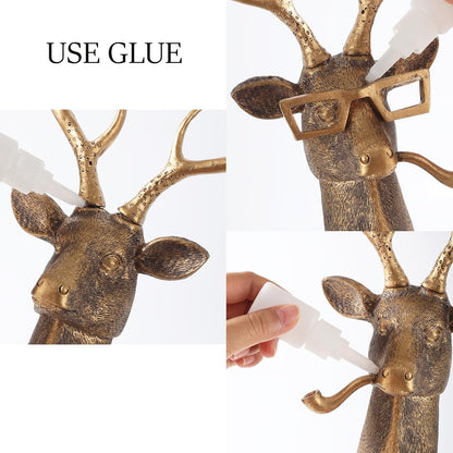 UITWMKTG 5 Pack Animal Head Wall Decor Gold Wall Sculpture Home Decor for Office Bedroom Modern Decor for Men Women