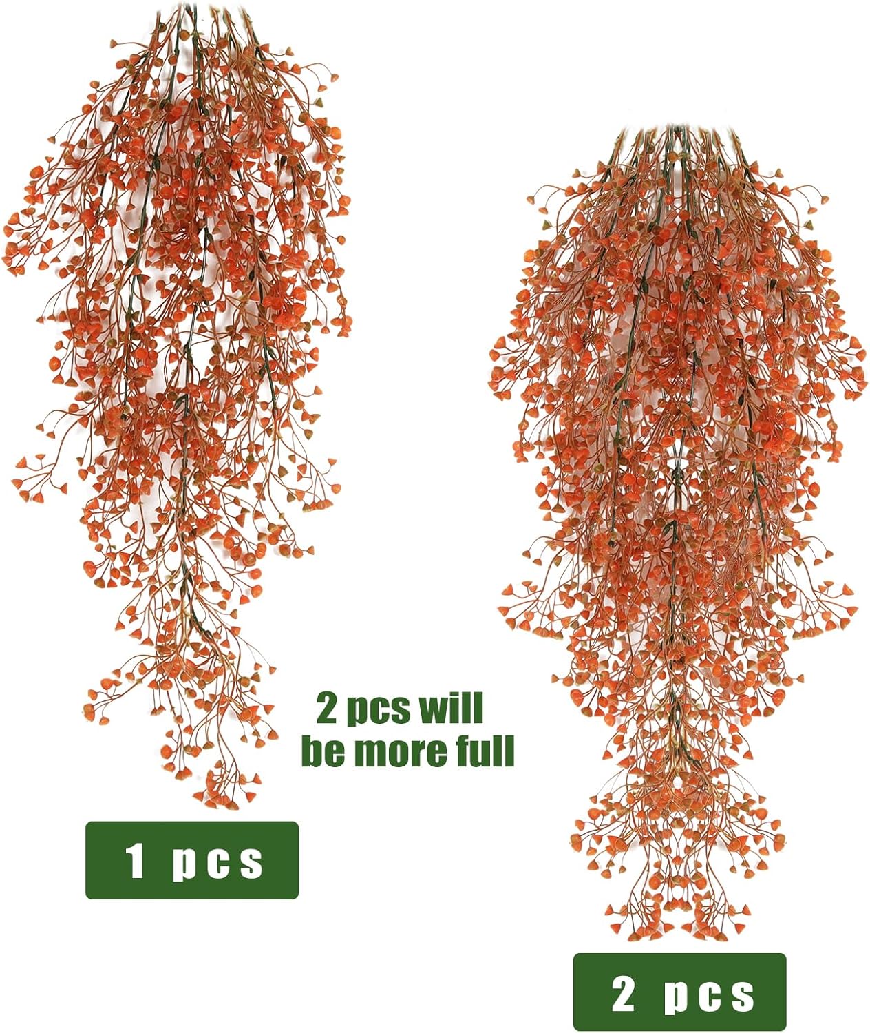 RECUTMS Fake Hanging Plants Artificial Ferns for Outdoor Hanging Faux Plants Vine Ivy Faux Fern Hanging Vines Wall Plants for Home Garden Party Wedding Decor (White 4P)