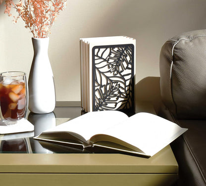 CNK Premium BookEnds - Heavy Duty Metal Book Stoppers for Home Office, Decorative Book Shelf Holders (Hummingbird Black)