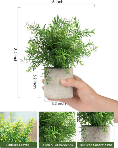 Velener 2 Pcs Small Fake Plants Eucalyptus, Artificial Plants Indoor for Shelf, Potted Eucalyptus Plants for Home/Bathroom/Pottery Barn/Desk/Farmhouse/Coffee Table Decor (Sage Green)