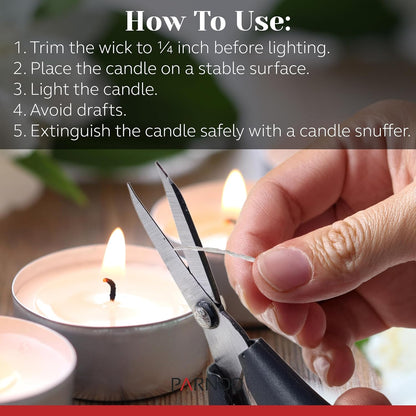 500 Pack Tealight Candles in Metal Cups - Clean, White Unscented Tealight Candles with 3 Hour Long Burning Time for Romantic Dinner, Weddings, Spa & Hotels