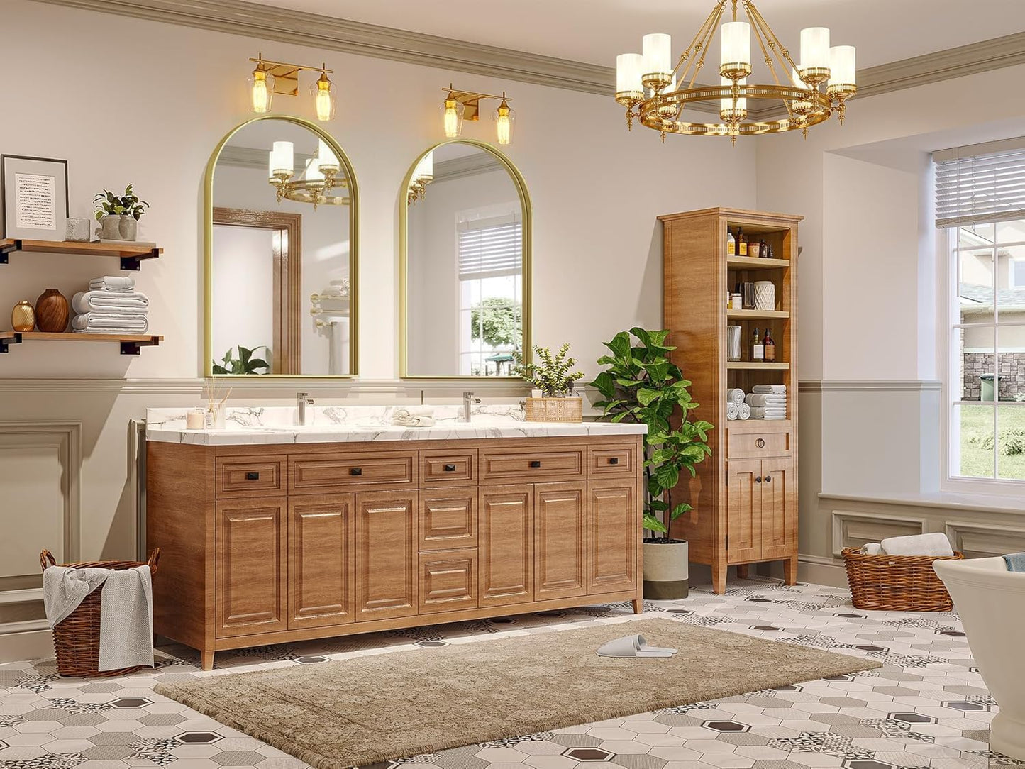 Brightify Arched Mirror, Arched Wall Mirror, 24 x 32 Inch Silver Arch Mirror, Metal Frame Silver Bathroom Mirror, Arched Top Bathroom Vanity Mirror for Living Room Bedroom Mantel Entryway Hallways