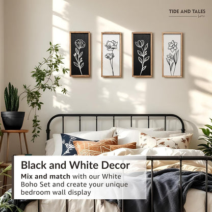 3D Floral Green Wall Art (Set of 2) Lightweight, Wooden Ready-to-Hang Boho Framed Wall Art for Bathroom, Bedroom, Living Room or Office – Premium Sage Green Farmhouse Decor – Gift-Boxed