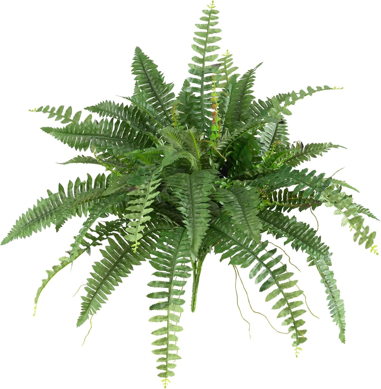 Nearly Natural 48in Artificial Boston Fern (Set of 2), Large Faux Greenery with 67 Lifelike Fronds for Indoor Wall, Shelf, and Home Office Decor