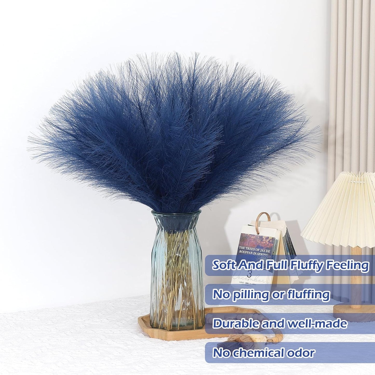 Pampas Grass Decor 30 Pcs 21.7 Inch Faux Brown Pampas Grass Bulk Artificial Dried Flowers Small Vase Filler Pompas Grass.