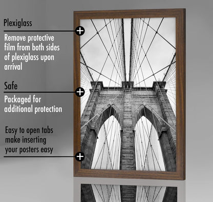 Americanflat 16x20 Picture Frame with Polished Plexiglass - Black Picture Frame - Wide Photo Frames Made of Engineered Wood for Vertical or Horizontal Wall Display - Epic Collection - Black - Colors C