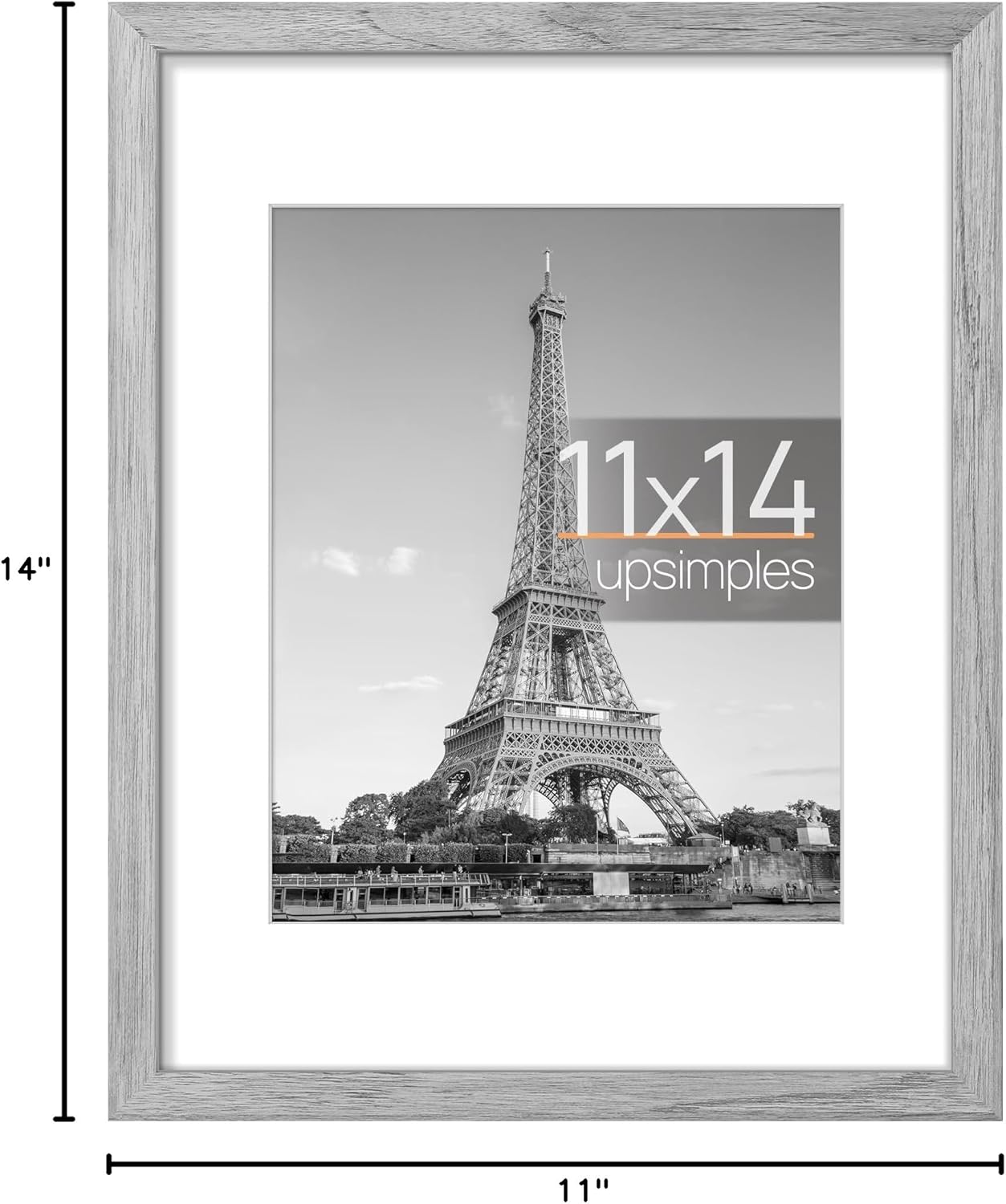 upsimples 8x10 Picture Frame, Display Pictures 5x7 with Mat or 8x10 Without Mat, Wall Hanging Photo Frame, Black, 1 Pack - Colors A