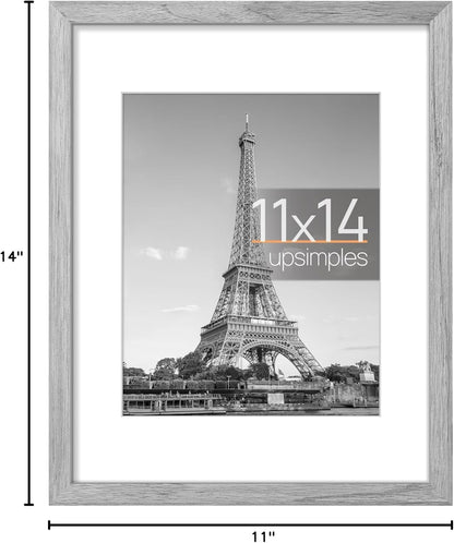 upsimples 8x10 Picture Frame, Display Pictures 5x7 with Mat or 8x10 Without Mat, Wall Hanging Photo Frame, Black, 1 Pack - Colors A