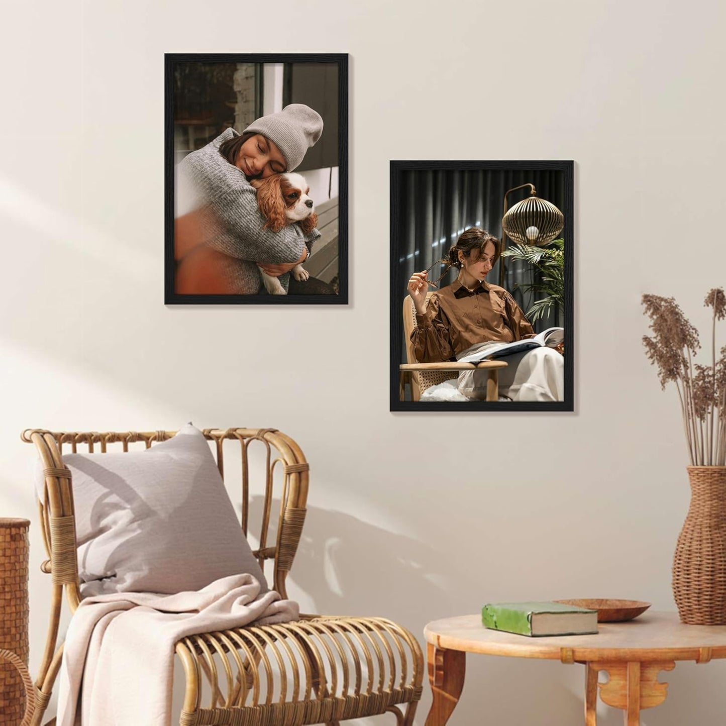 Vittanly 11x14 Picture Frame, Display Pictures 8x10 with Mat or 11x14 without Mat, Photo Frame for Wall Mounting, Black, 1 Pack - Colors A