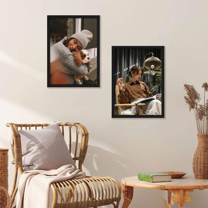 Vittanly 11x14 Picture Frame, Display Pictures 8x10 with Mat or 11x14 without Mat, Photo Frame for Wall Mounting, Black, 1 Pack - Colors A