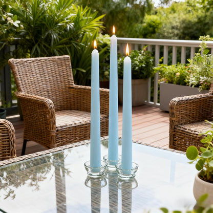 12-Pack Olive Green Taper Candles, 10 Inch Unscented Dripless Candlesticks, Long-Lasting Burn Time of 7-8 Hours, Perfect for Christmas Home Décor Spring and St. Patrick's Day