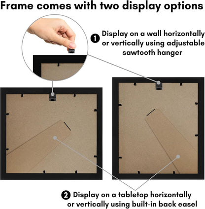 Americanflat 12x18 Poster Frame with Shatter-Resistant Glass - Signature Collection - Gallery-Style Frames Made of Engineered Wood - Photo Frame for Wall Display - Black - Colors B