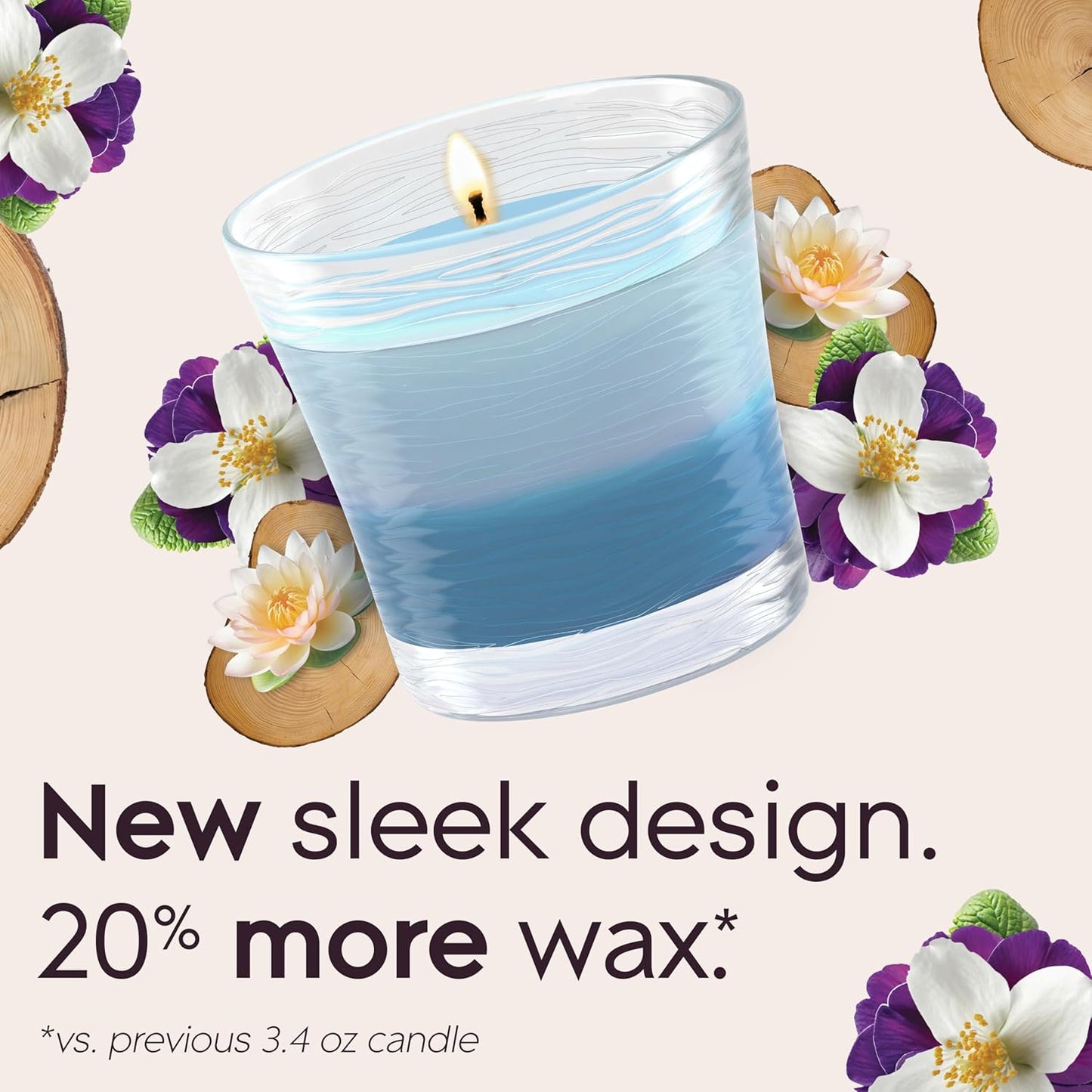Glade 1-Wick Scented Candle Jar, Angel Whispers, Air Freshener Infused with Essential Oils, 4.08 Oz, 2 Count