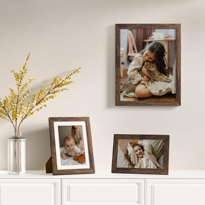Vittanly 20 Pack Picture Frames Collage Wall Decor, Multi Sizes Including 4pcs 8x10, 8pcs 5x7 and 8pcs 4x6 Photo Frames, Gallery Frame Set for Wall or Tabletop Display, Black, Brown and Dark Grey