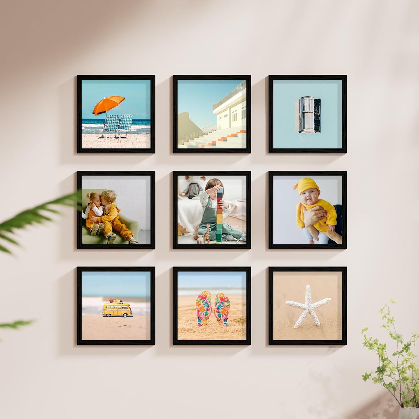 Vittanly 11x14 Picture Frame, Display Pictures 8x10 with Mat or 11x14 without Mat, Photo Frame for Wall Mounting, Black, 1 Pack - Colors A