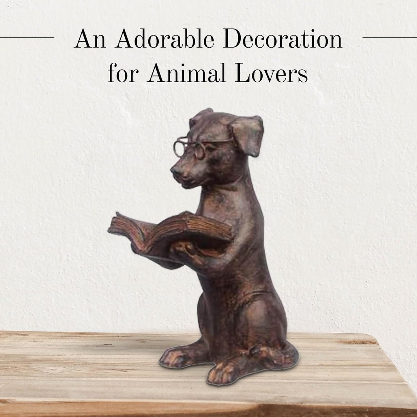 Young's Inc Cat Figurine - Cute Cat Statue - Whimsical Cat Decor for Cat Lovers, Collectibles and Meditation Decor - Cat with Eye Glasses - 4'' L X 3'' W X 5'' H